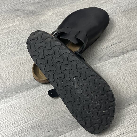 Birkenstock Women's Boston Super Grip Leather Slides Black Size 13 - Picture 5 of 5